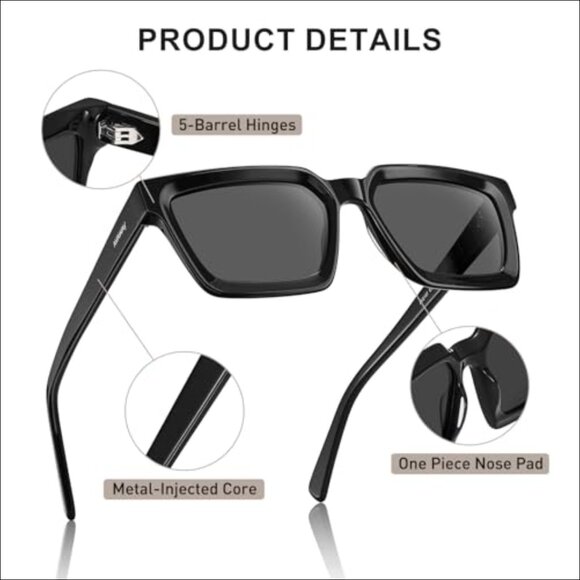 Square Acetate Polarized Sunglasses UV400 Protection Unisex Driving Travel main image 7